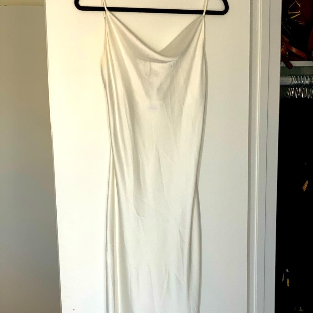 White slip dress